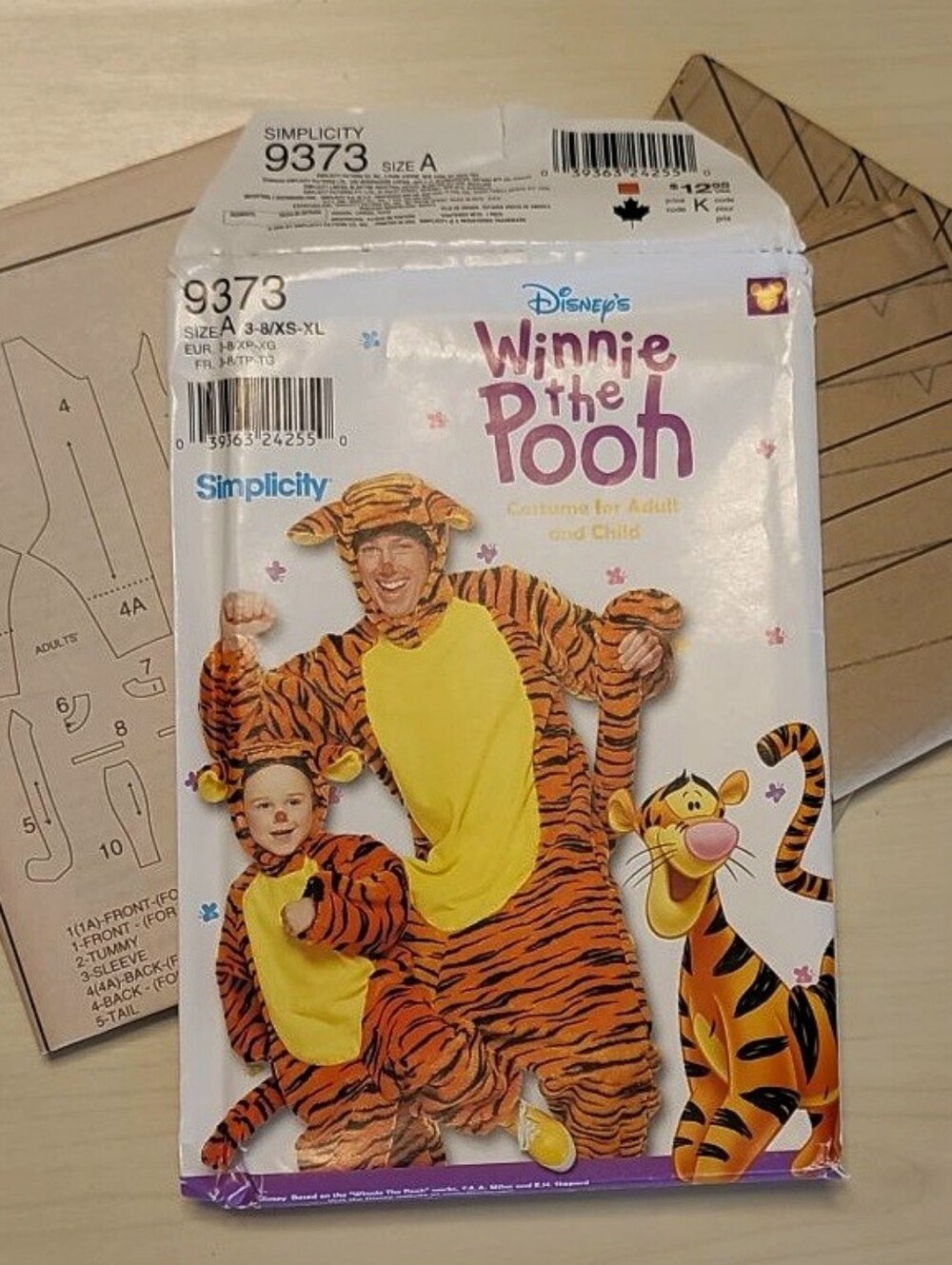 🎃 Simplicity 9373 or 0601 Disney Costume Tigger All Sizes Kids 3-8 Adults XS-XL